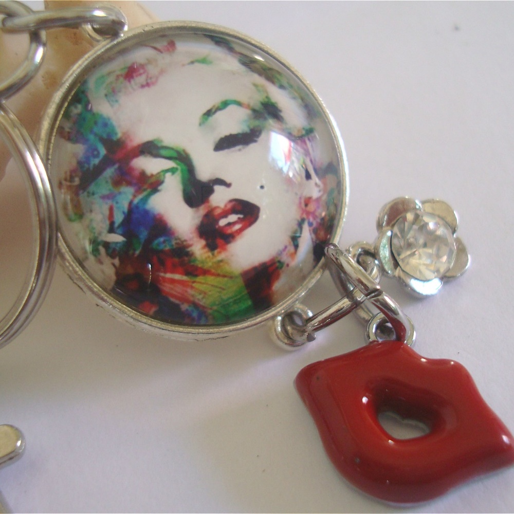 Marilyn Monroe Purse Charm,,Monroe Key Ring,